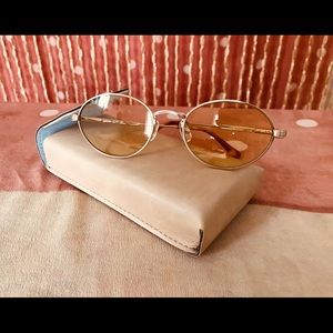 Crap Eyewear Gold Oval Frame Sunglasses